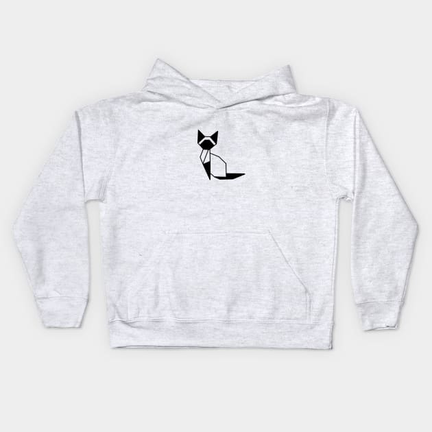 Origami Cat Kids Hoodie by Numerica